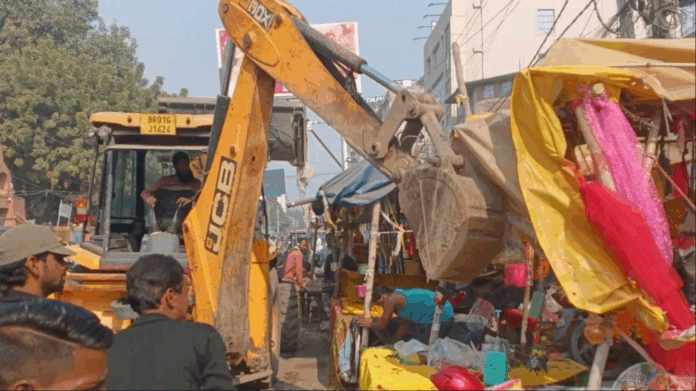 Encroachment being removed from the city