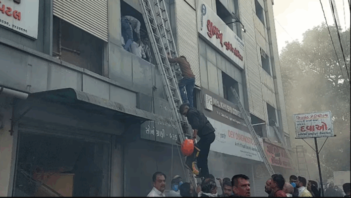 Fire breaks out in a complex in Bhavnagar