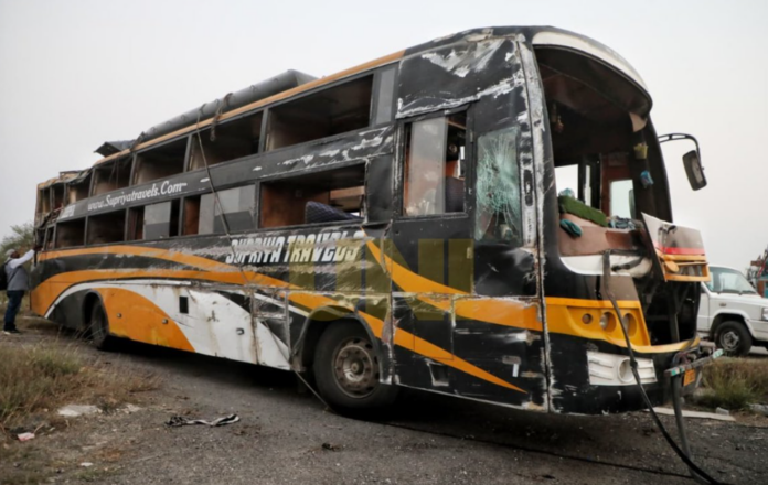 Bus accident on Purvanchal Expressway